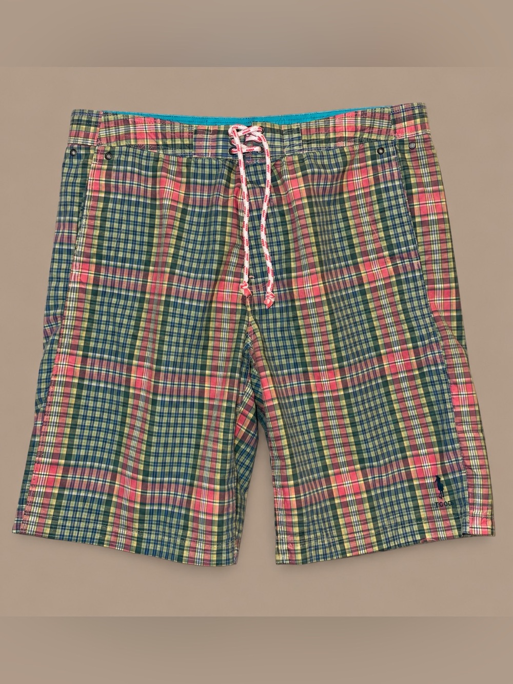 IZOD Men’s XL Plaid Swim Trunks Board Shorts
